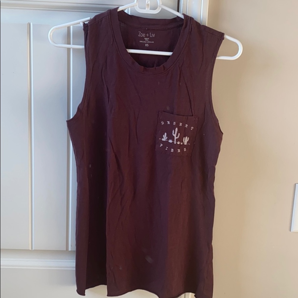 Maroon Graphic Tank
